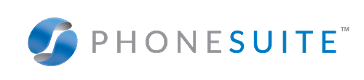 A phonesuite logo with a blue circle on a white background