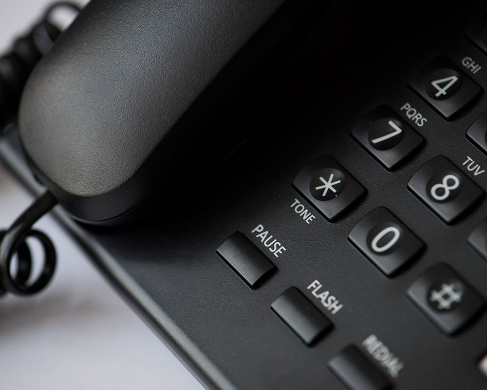Black color telephone unit