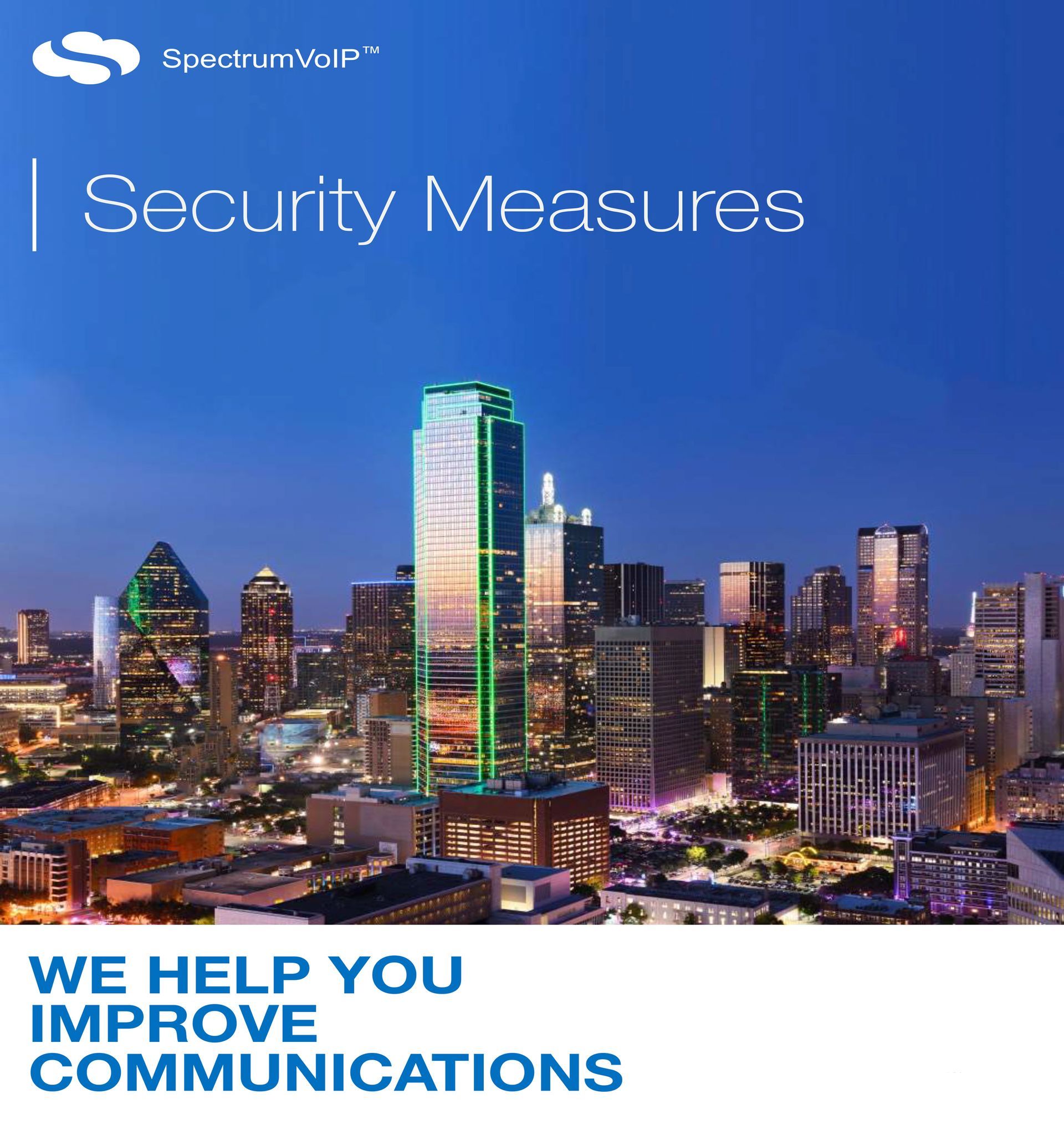 An advertisement for security measures that says we help you improve communications