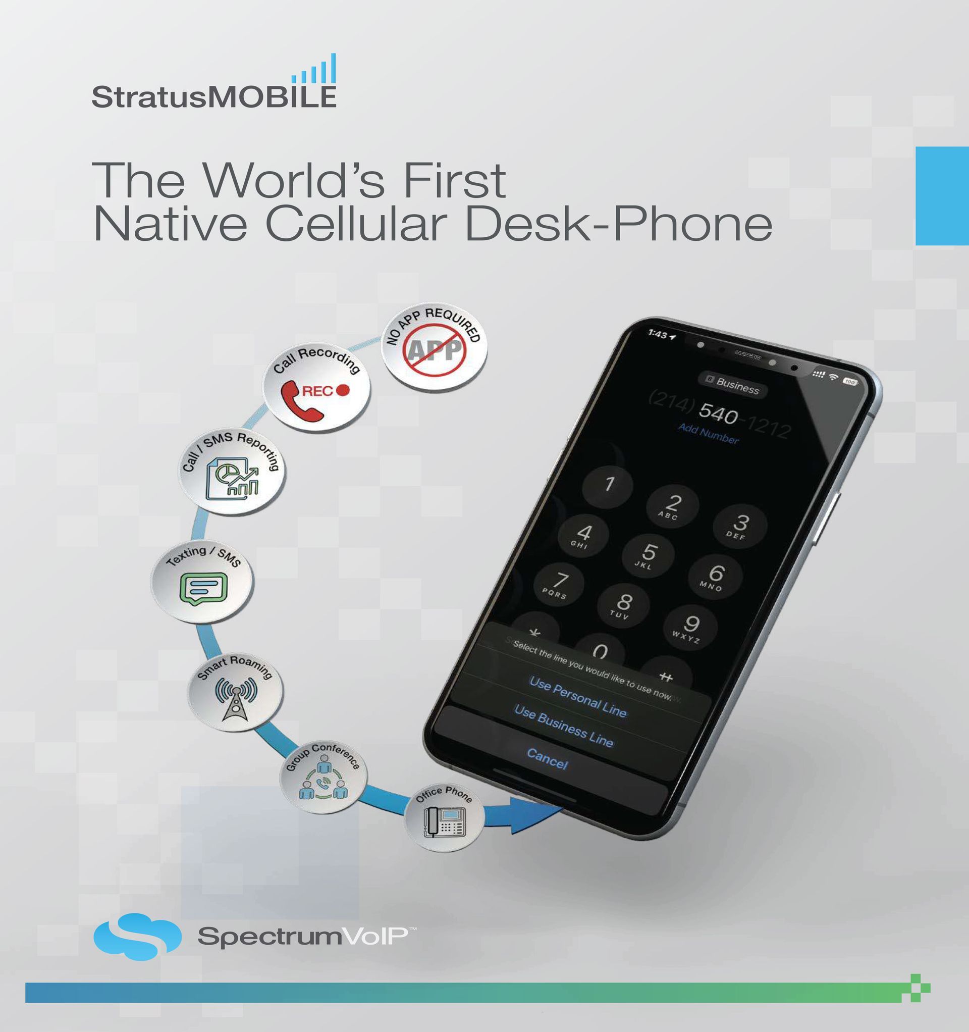 A brochure for the world 's first native cellular desk phone