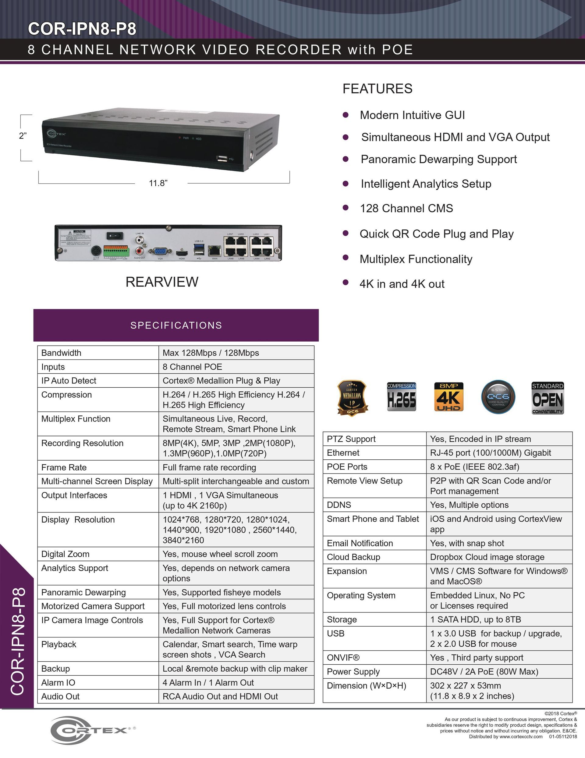 A brochure for a video recorder with a picture of a video recorder on it.
