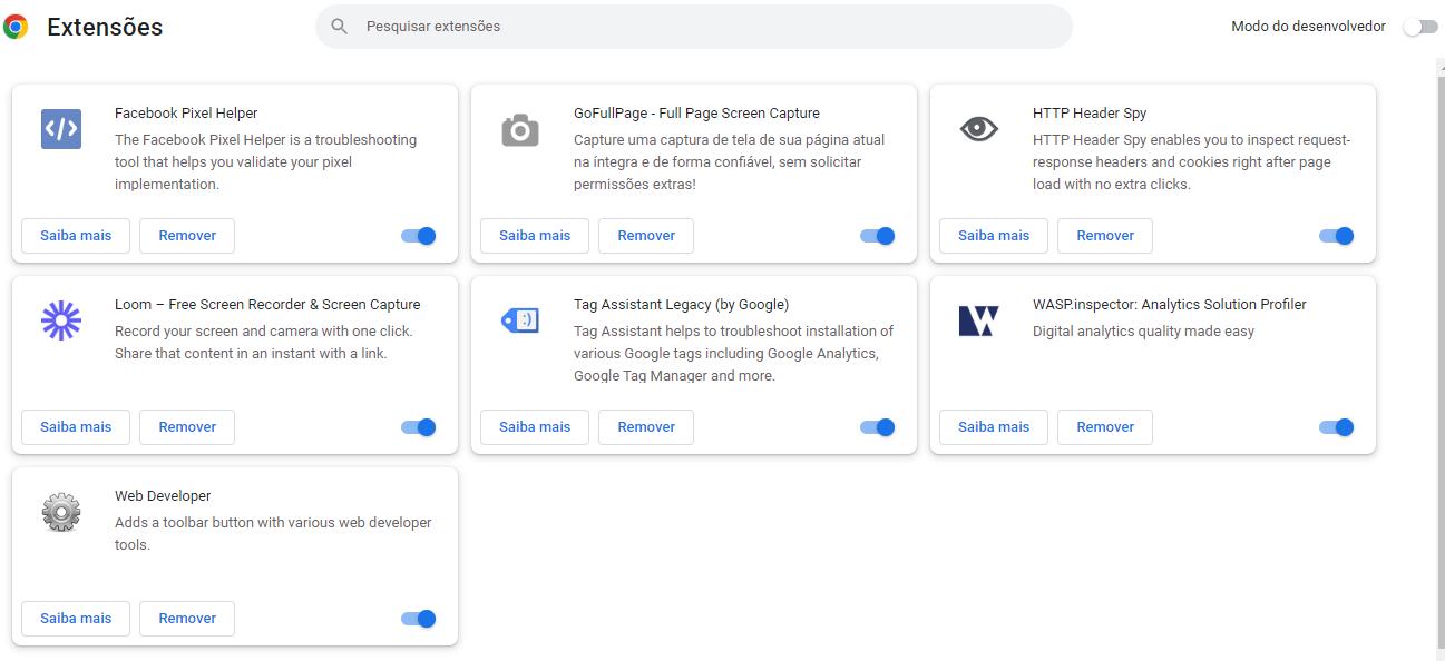 Entensões de SEO no Chrome
