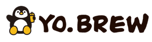 Yo!Brew logo with a penguin holding bubble tea and the tagline “Boba Tea, Dessert & Much More...”