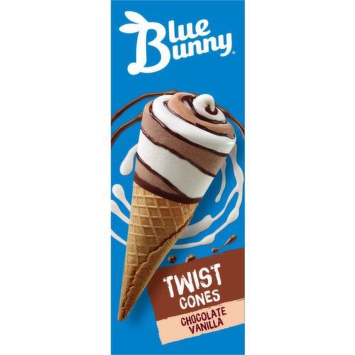 Blue Bunny TWIST CONES CHOCOLATE VANILLA