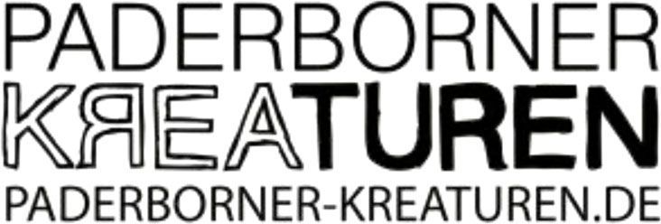 Ein schwarz-weißes Logo für paderborner-kreaturen.de