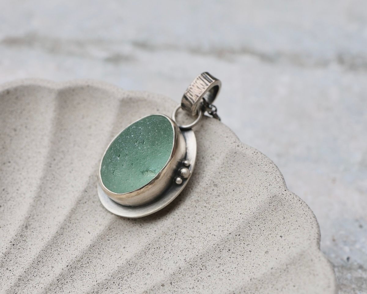 Aqua Sea Glass Ring