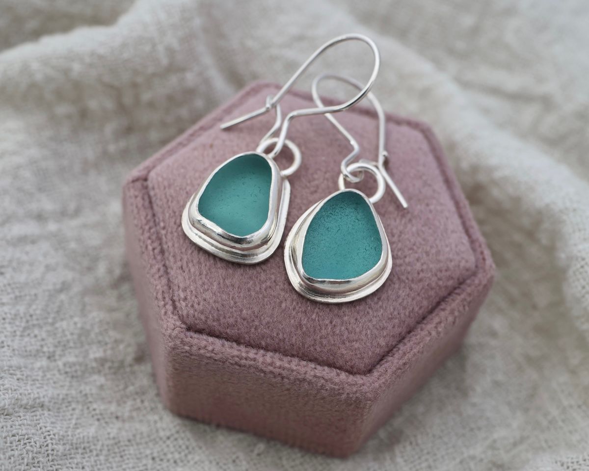 Aqua Sea Glass Ring