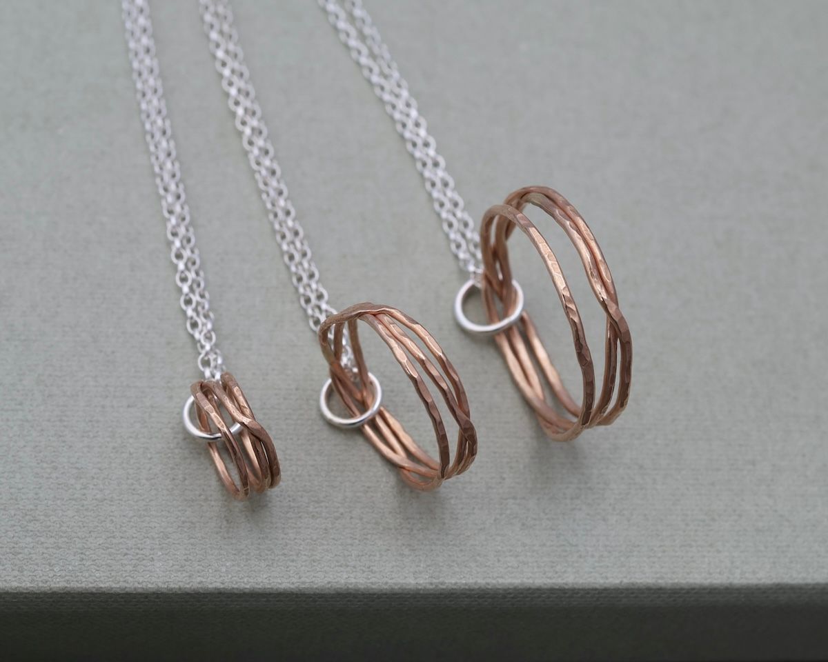 bronze hoop circle pendant