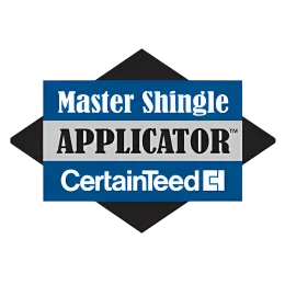 RoofRepairs.ca - A master shingle applicator certified logo on a white background