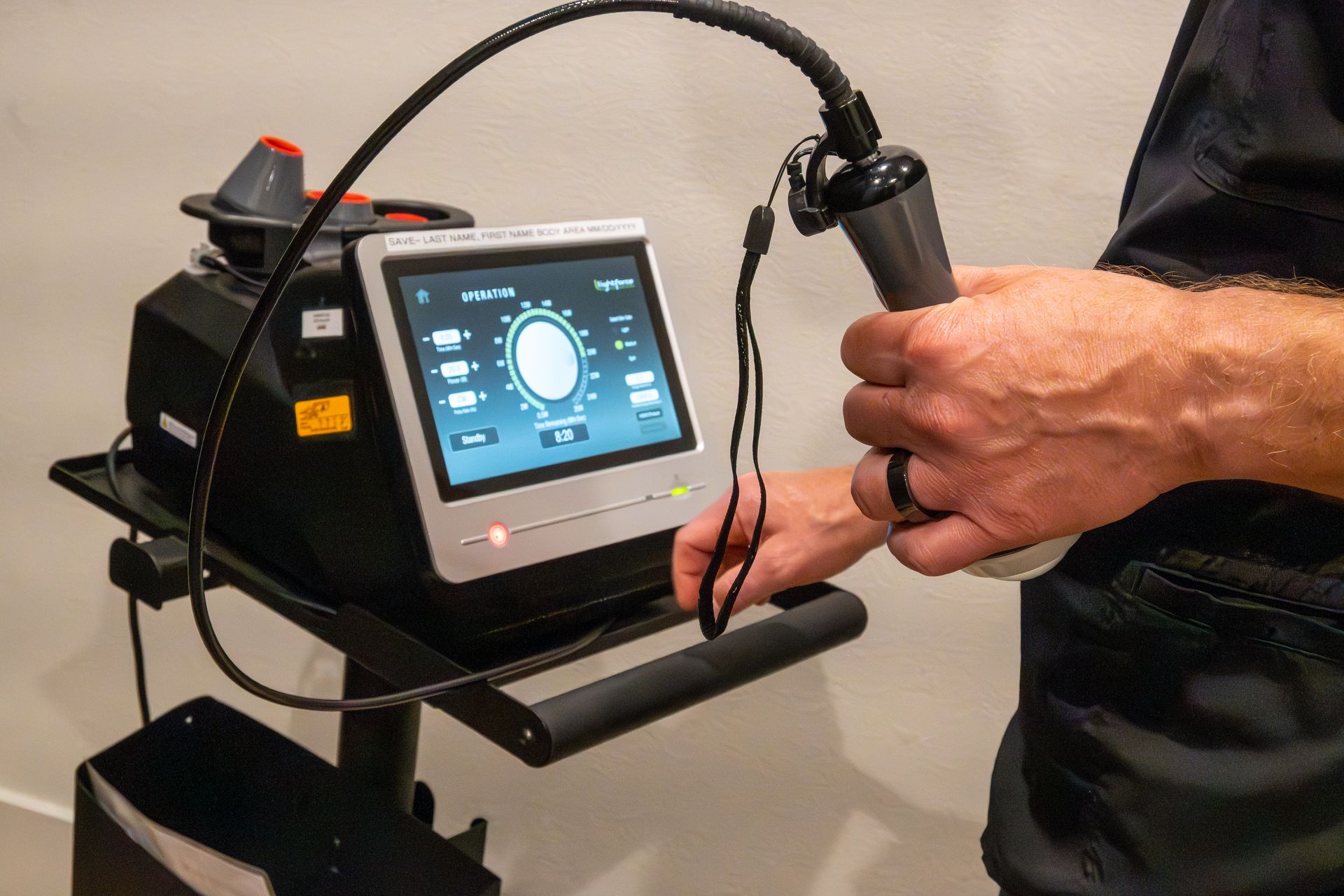 Deep tissue laser therapy at physical therapy clinic in Springtown Texas