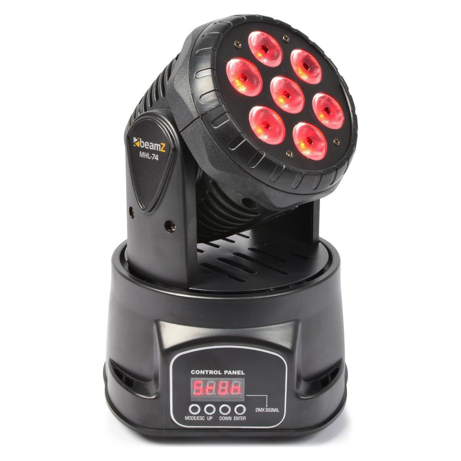Beamz MHL-74 7 x 10 Watt RGBW LED Moving Head Wash - original product photographs on a clean white background