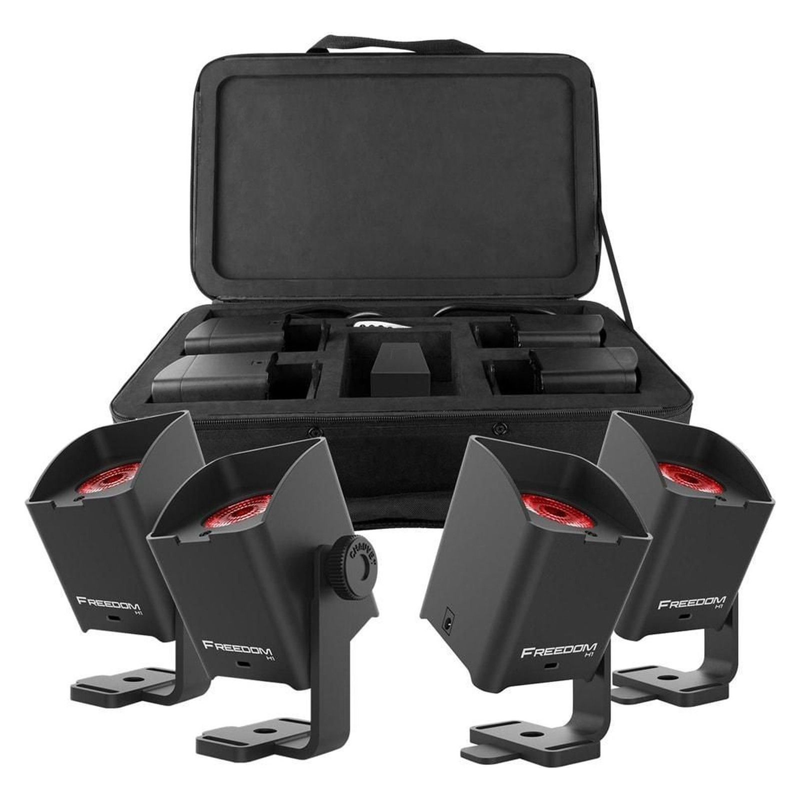 Chauvet Freedom H1 Portable LED Parcan Pack (4 Units) - original product photographs on a clean white background