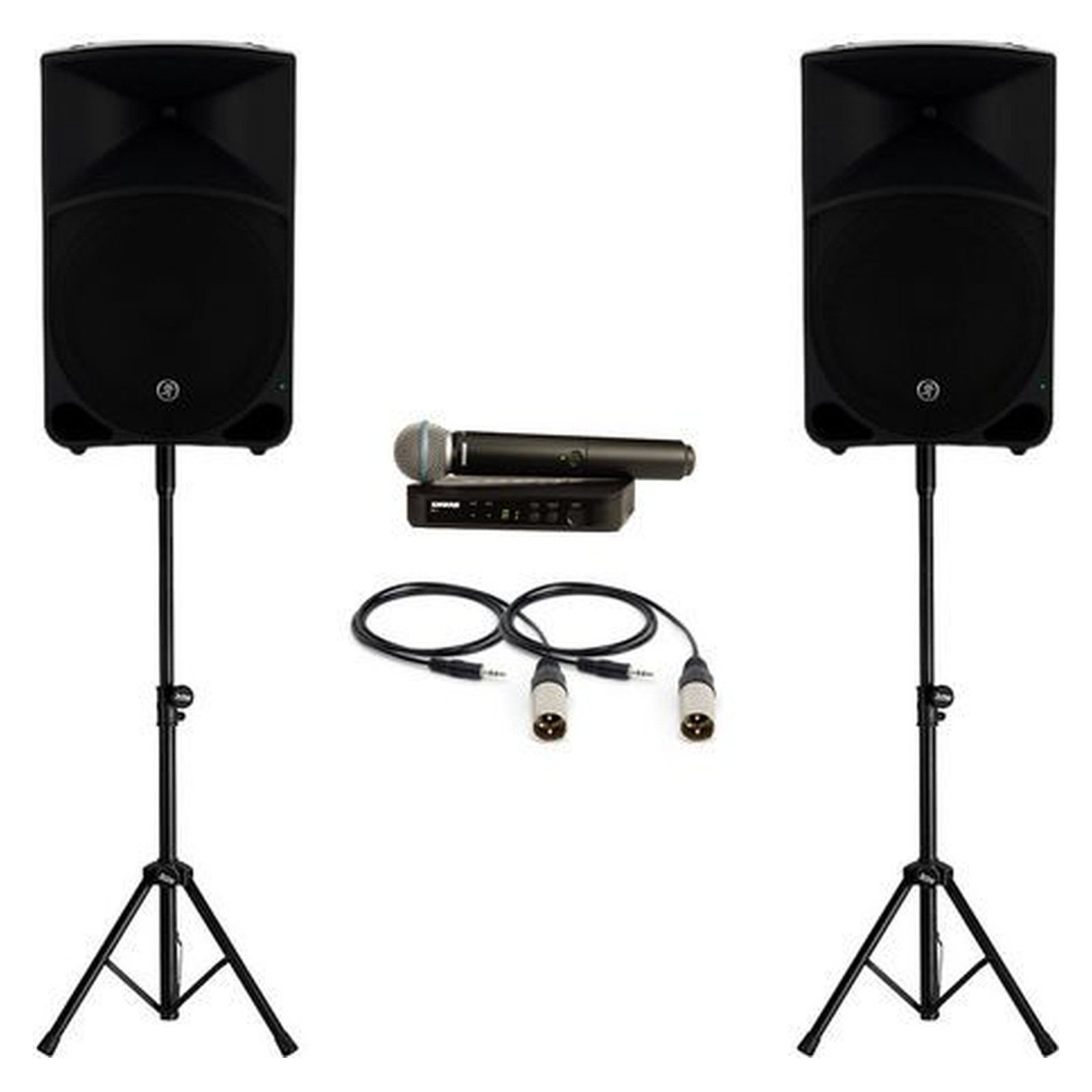 Large PA & Wireless Microphone Package - original product photographs on a clean white background