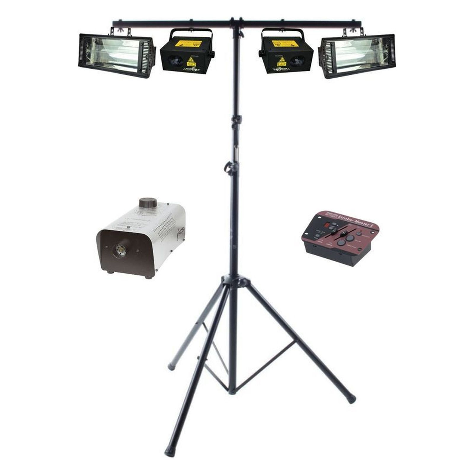 Laser, Strobe & Fog Package, original equipment stock-photo package layout on white