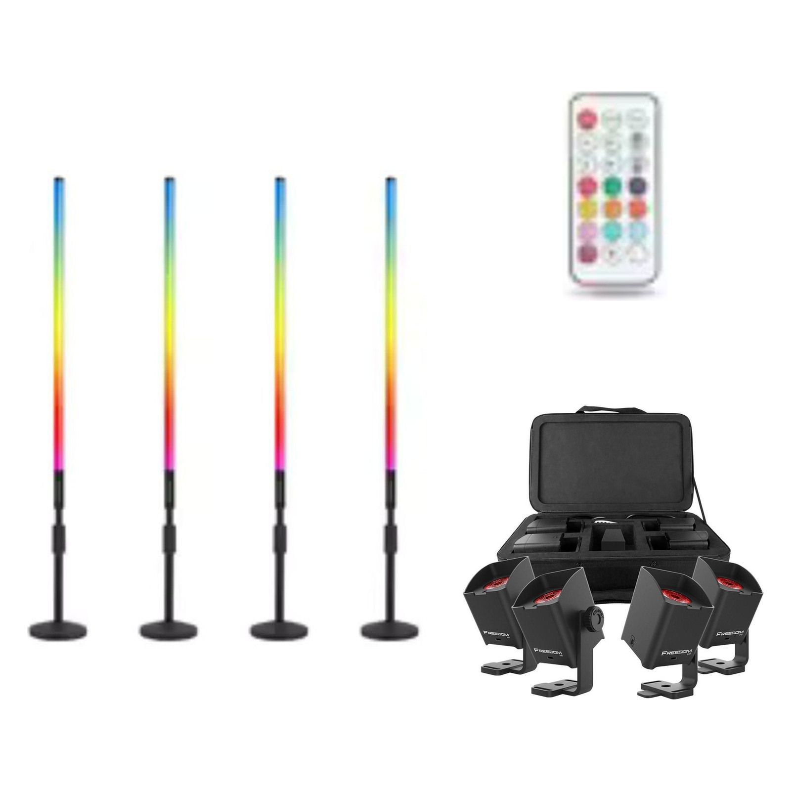 LED Tube & Wedding Accents Package, original equipment stock-photo package layout on white