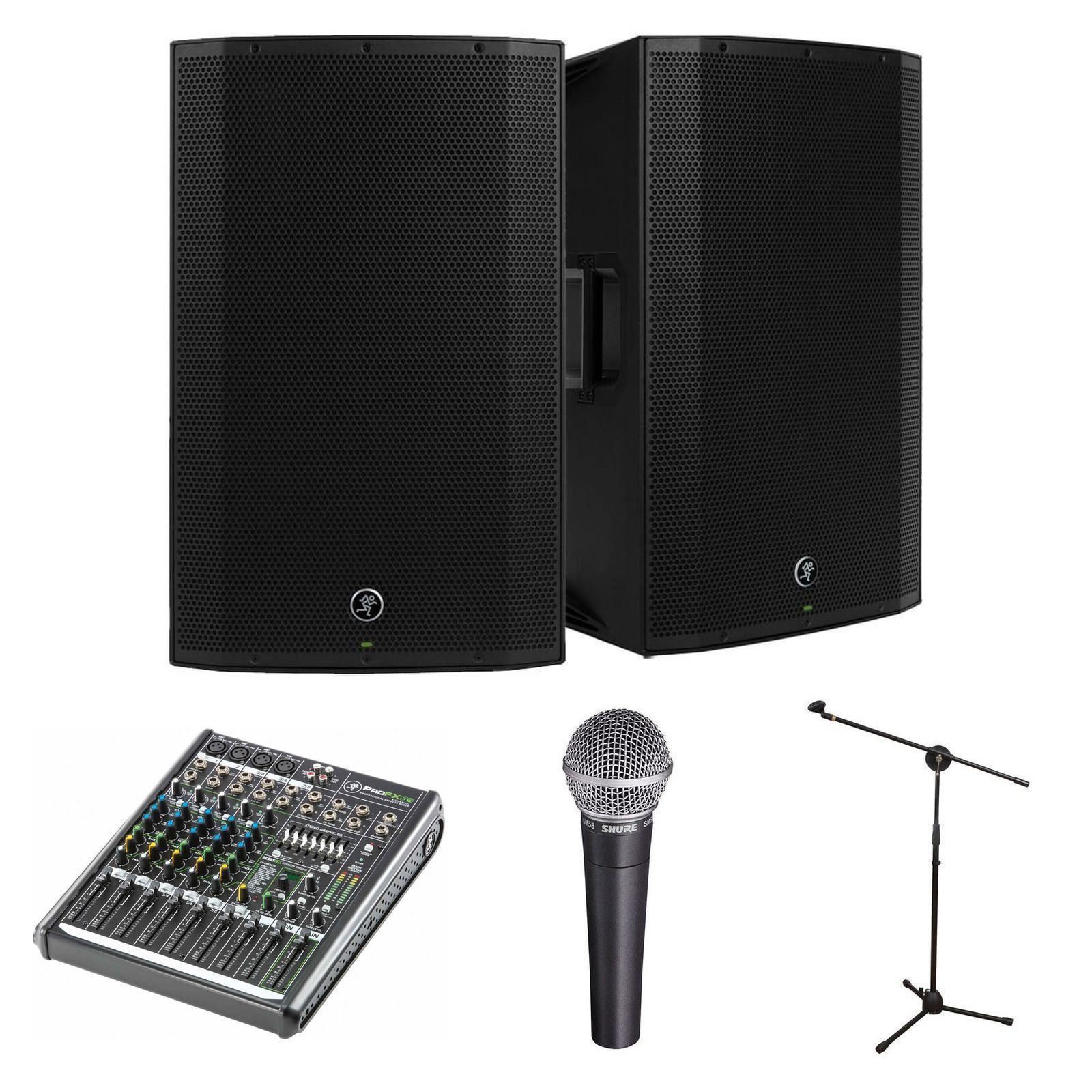 Live Vocal PA Package — original equipment stock-photo package layout on white