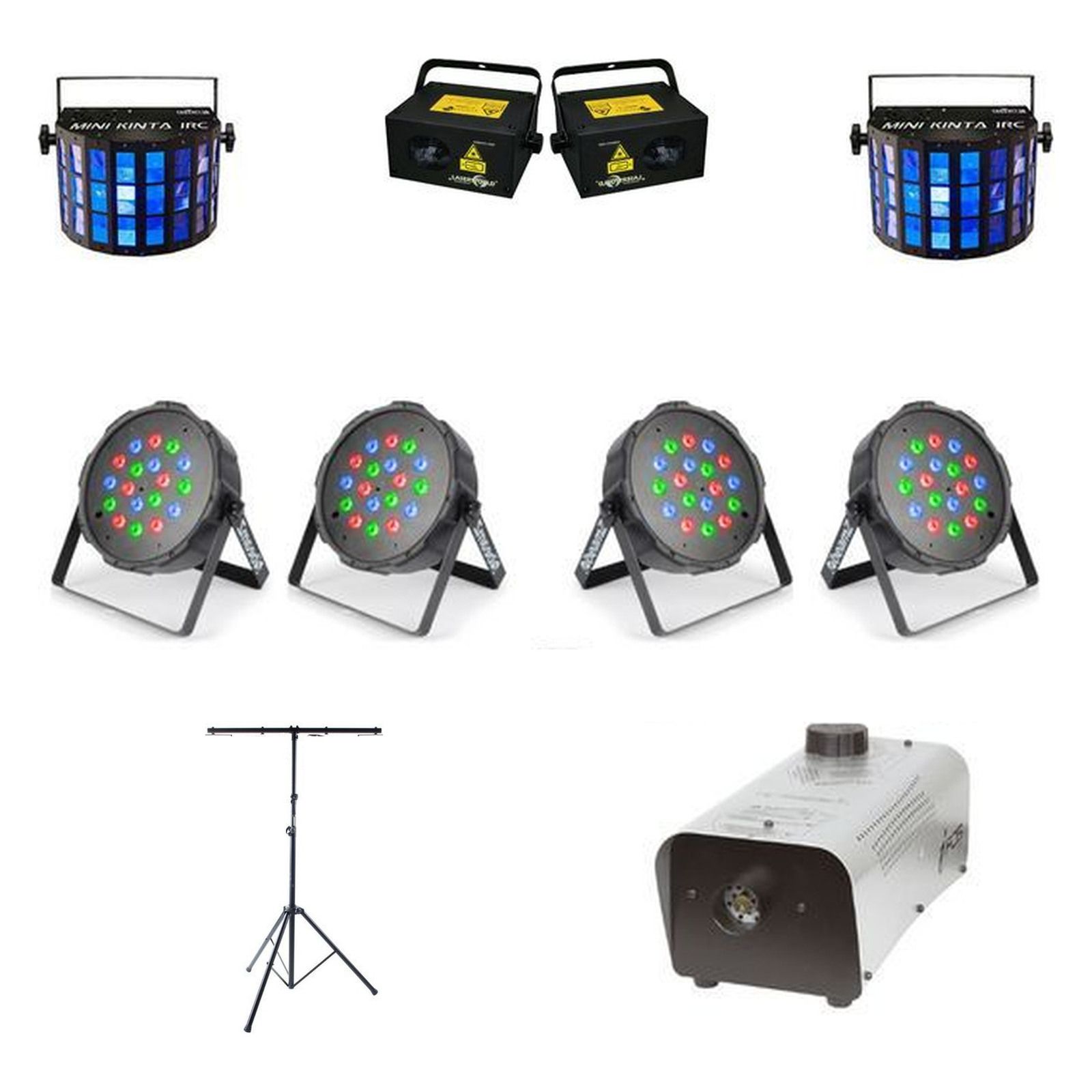 Party Lighting Package 3, original equipment stock-photo package layout on white