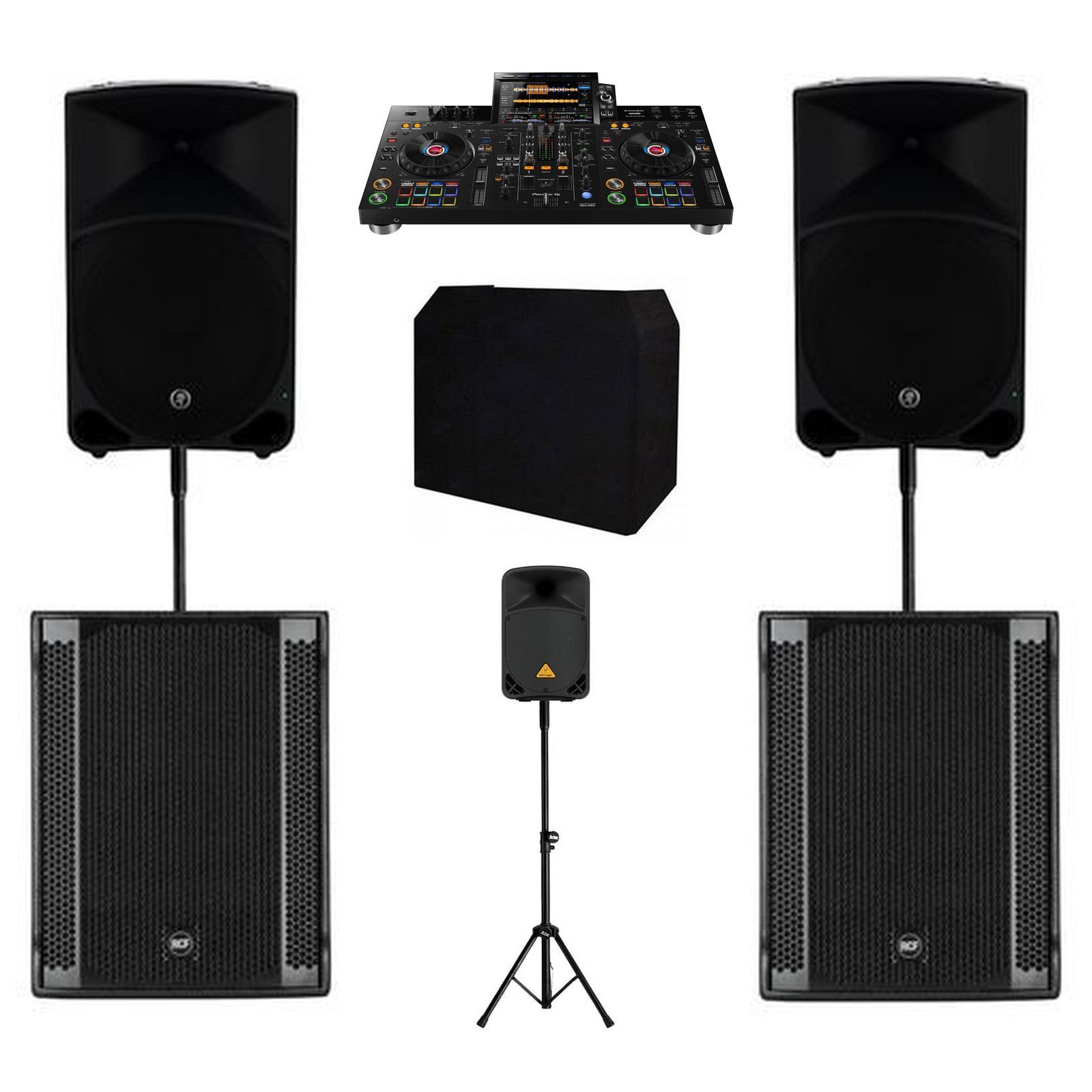 Pioneer RX3 Foldback & Booth Package — original equipment stock-photo package layout on white