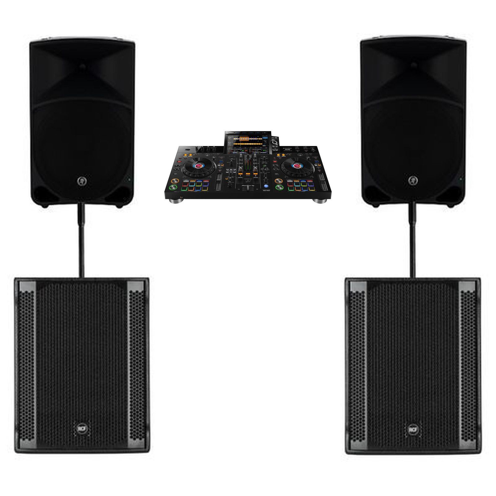 Pioneer RX3 Twin-Sub Sound Package — original equipment stock-photo package layout on white