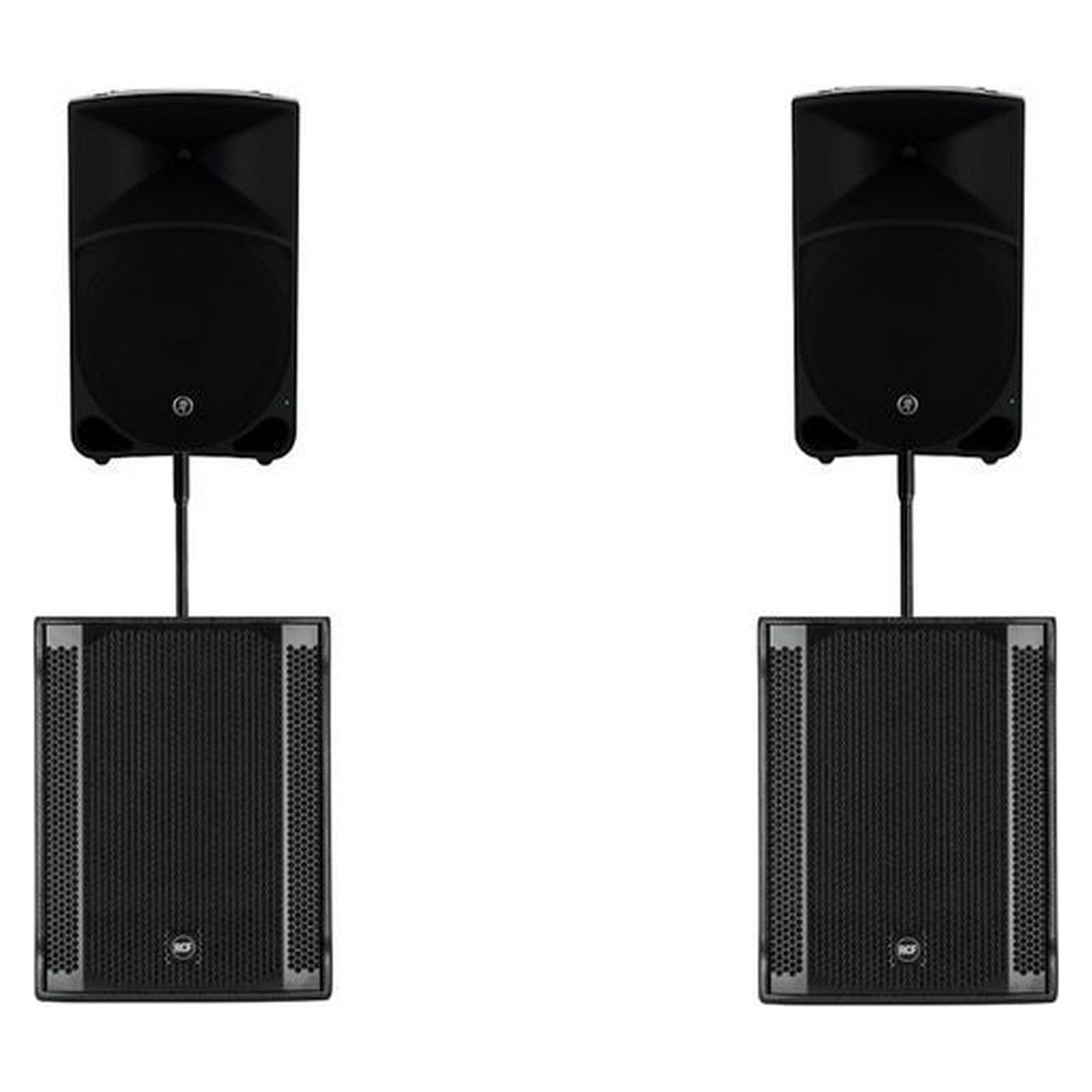 Speaker & Subwoofer Package - original product photographs on a clean white background