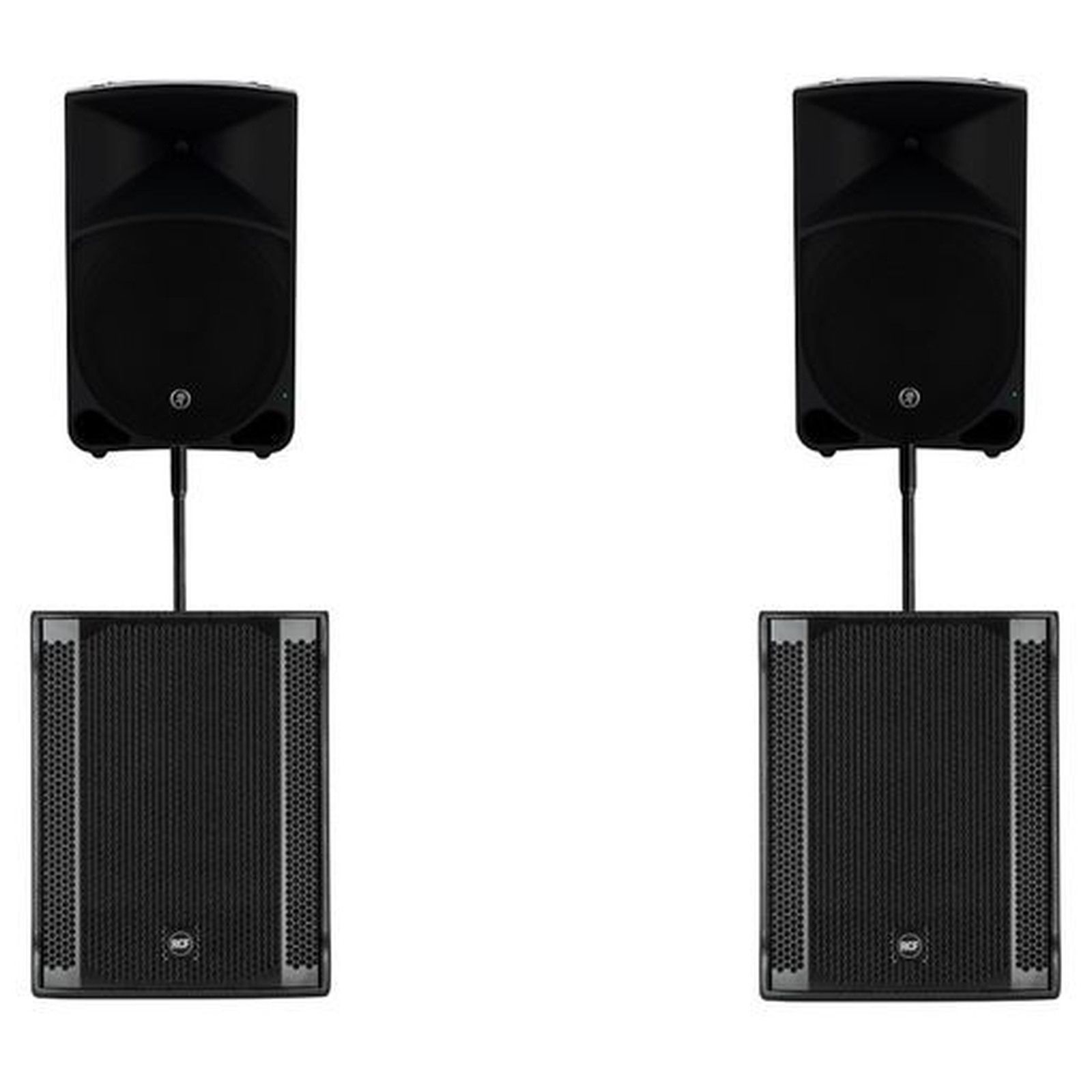 Speaker & Subwoofer Package, original equipment stock-photo package layout on white