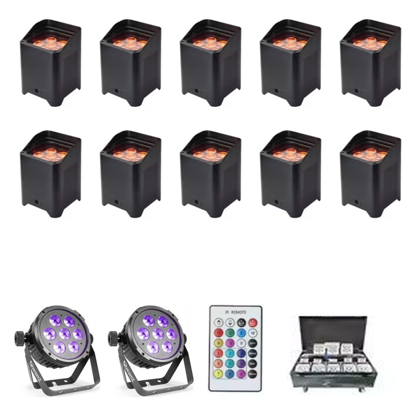 Venue Uplight & Colour Wash Package — original equipment stock-photo package layout on white