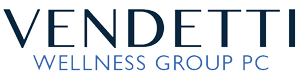 Vendetti Wellness Group PC logo with navy blue text.