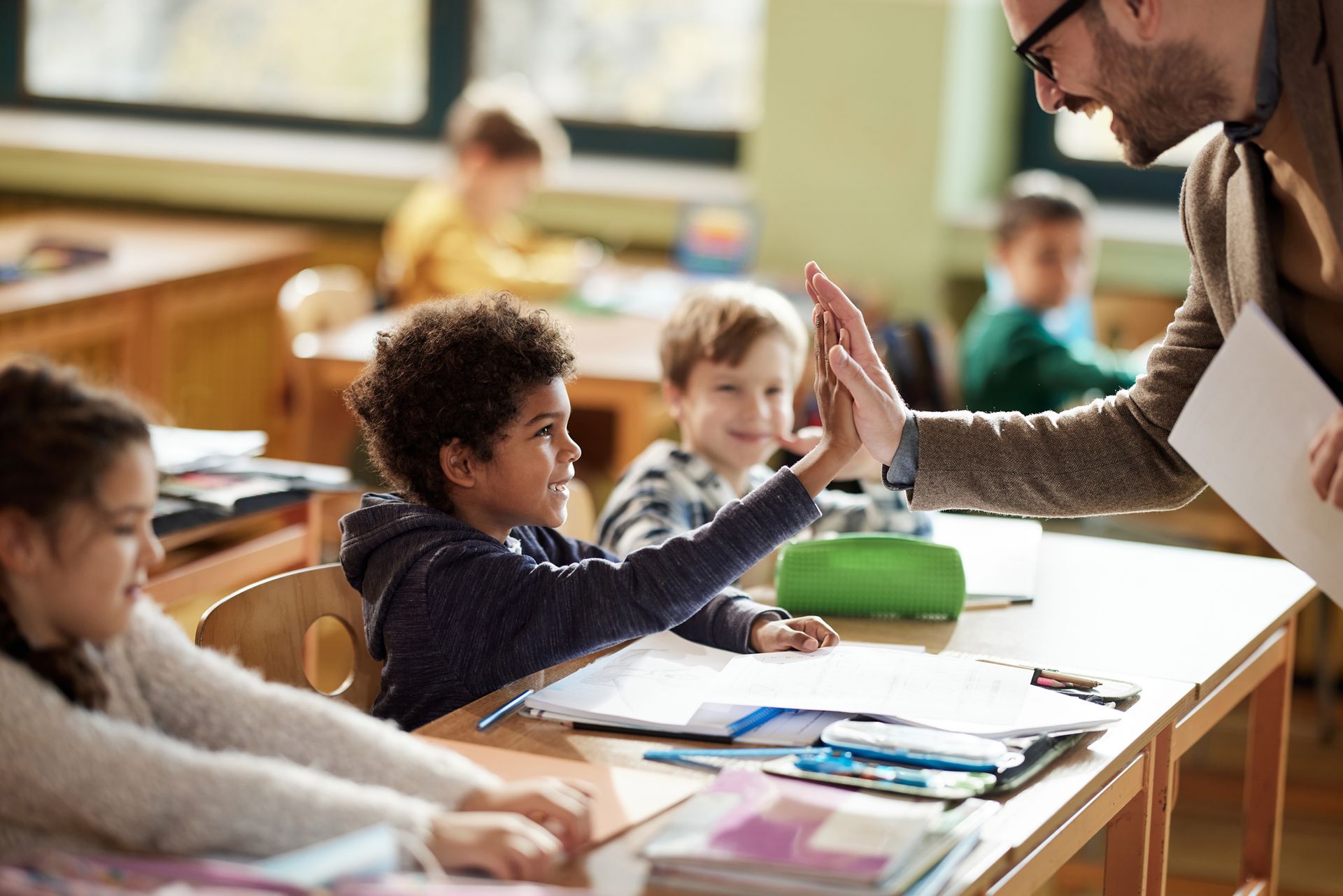 Elementary Students in Classroom – Mendon, NY – Mendon Child Care Center