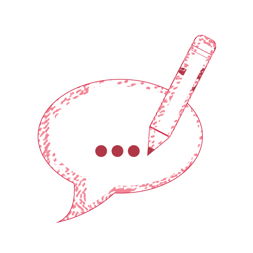 speech bubble and pen icon