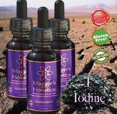 Four bottles of iodine from maggie 's holistics
