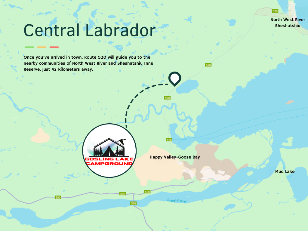 A map showing the location of the central labrador