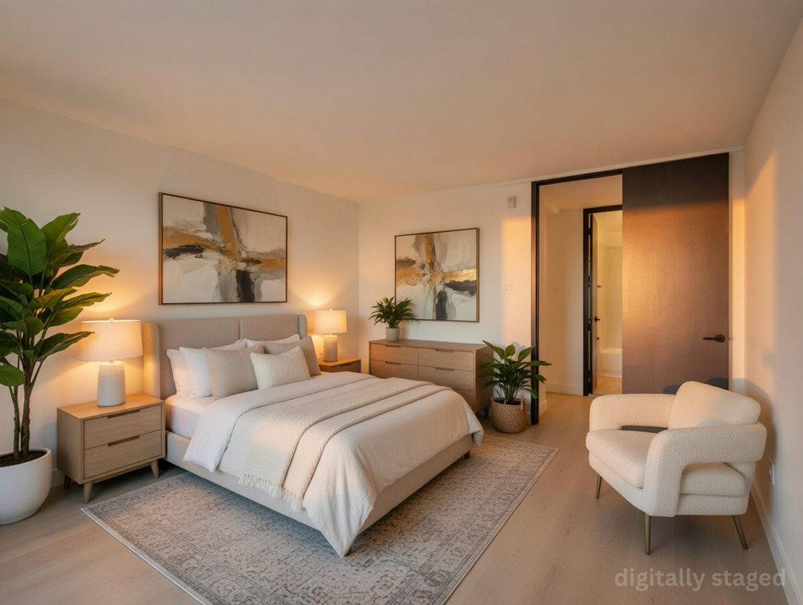 sunset towers staged bedroom