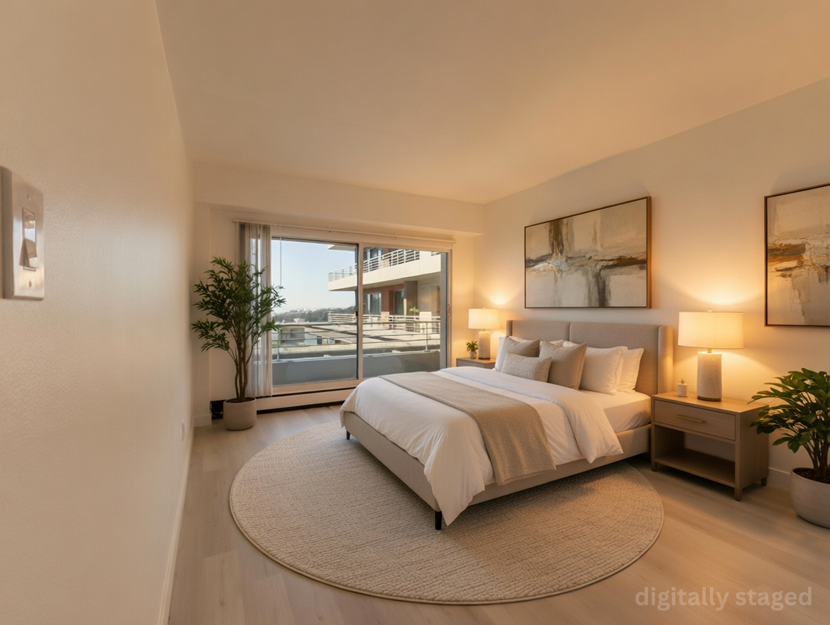 sunset towers staged bedroom