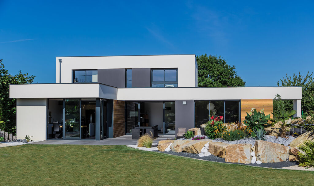 Maison moderne à toit plat