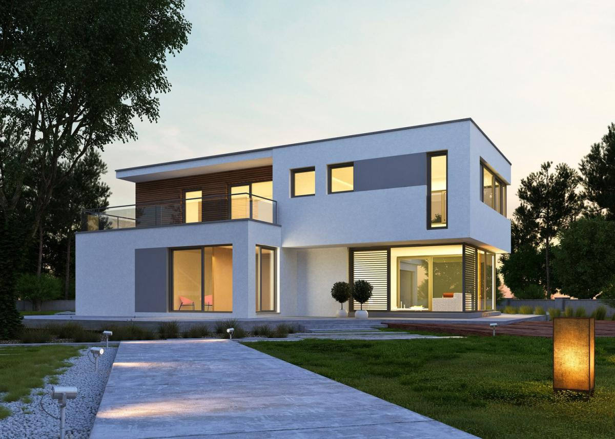 Maison moderne à toit plat