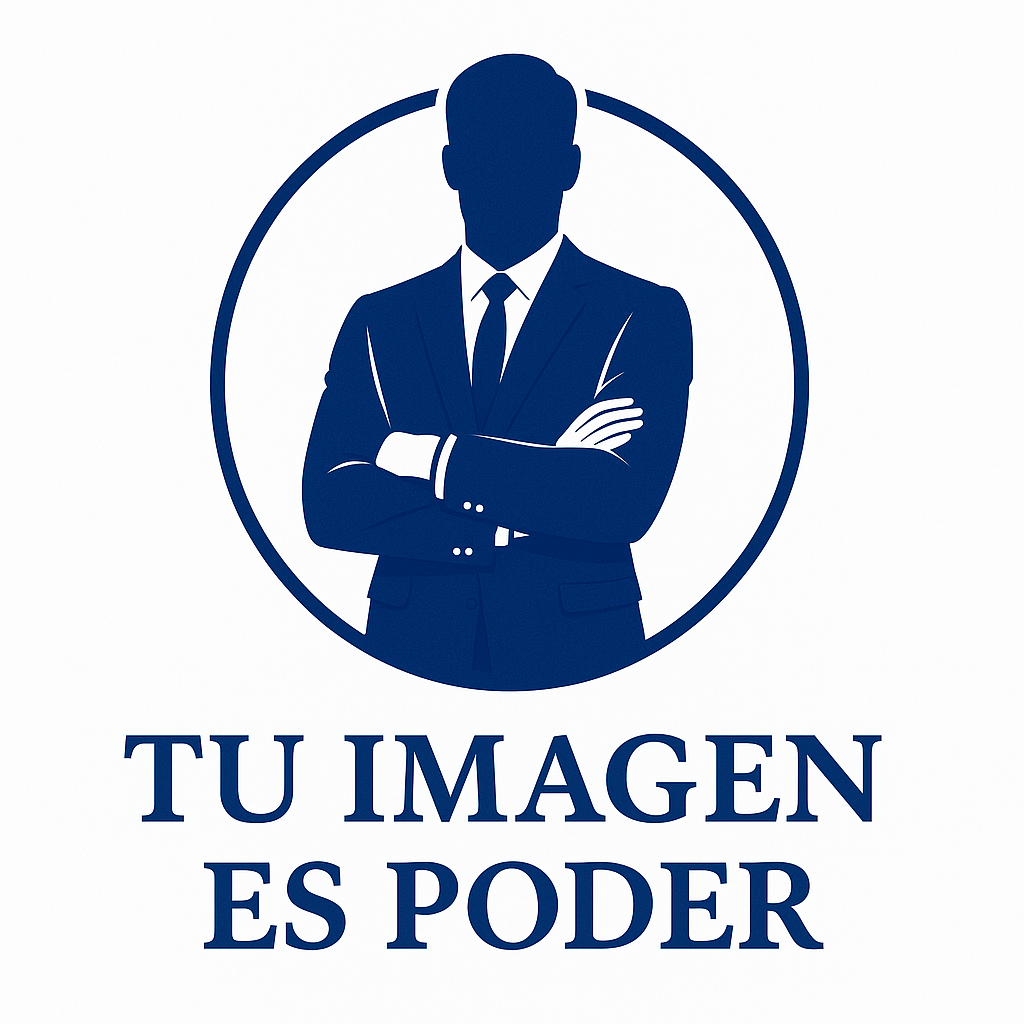 Silueta de un hombre con traje dentro de un círculo azul con las palabras