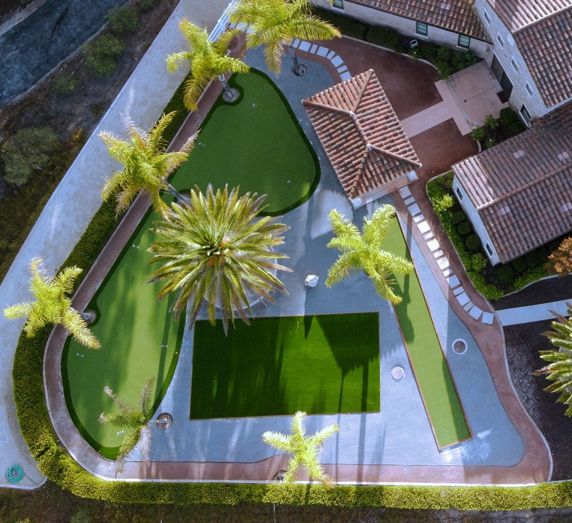 artificial grass and decomposed granite
