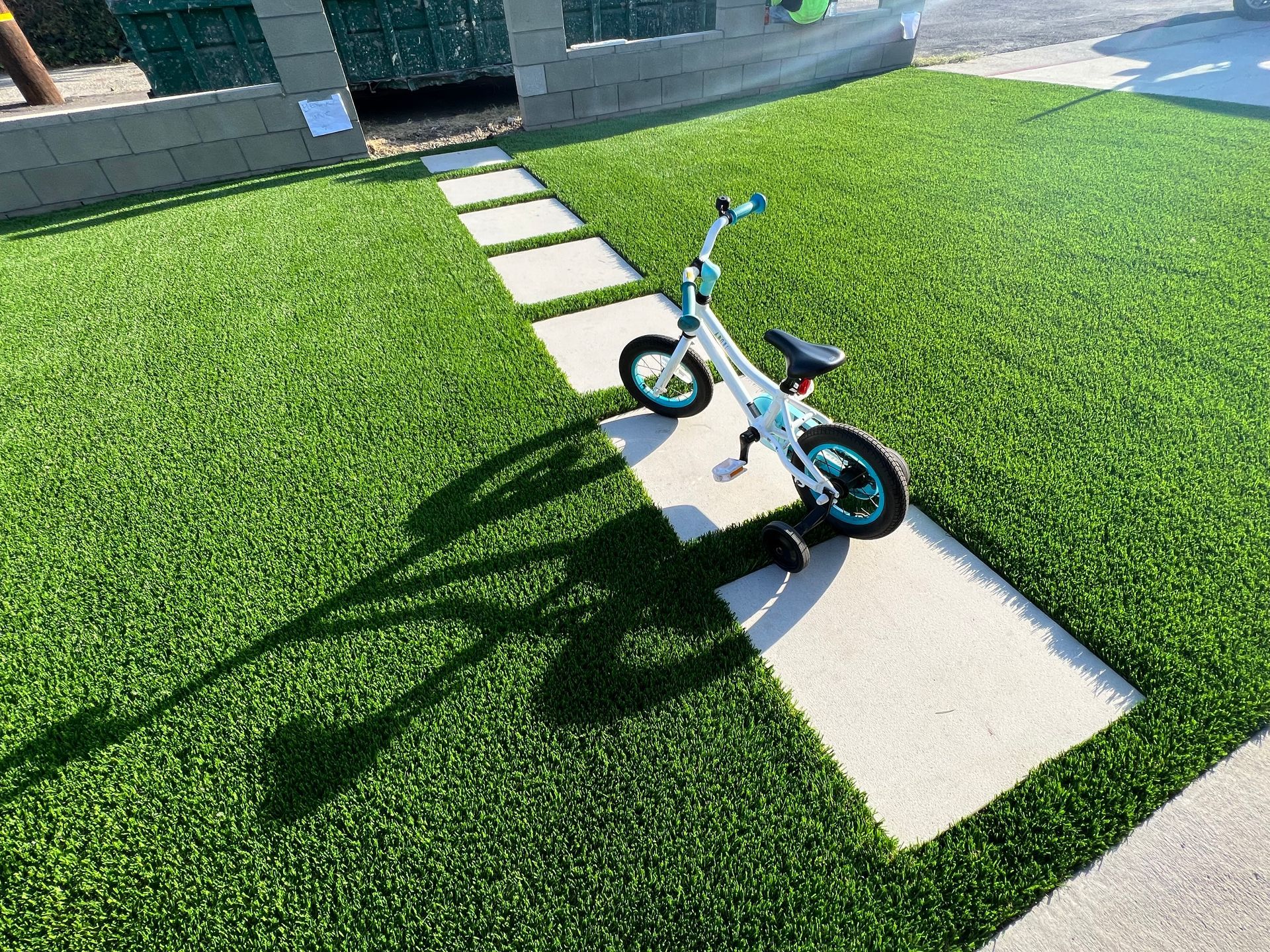 bicycle on artificial turf