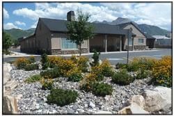 Interior and exterior photos of Holbrook Mortuary in Millcreek Utah.