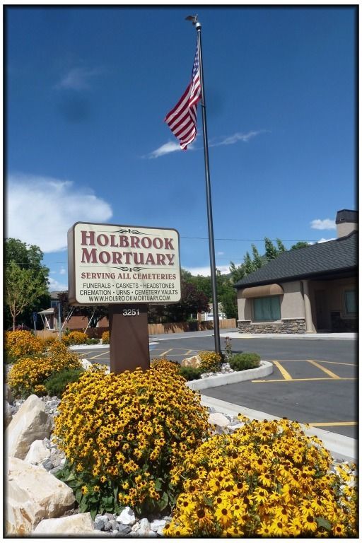 Interior and exterior photos of Holbrook Mortuary in Millcreek Utah.