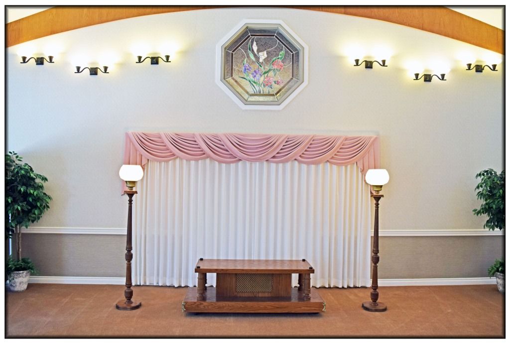 Interior and exterior photos of Holbrook Mortuary in Millcreek Utah.