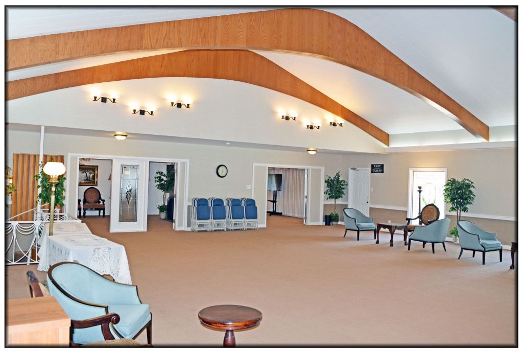 Interior and exterior photos of Holbrook Mortuary in Millcreek Utah.