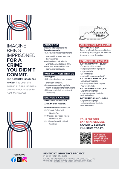 A brochure about being imprisoned for a crime you didn 't commit.