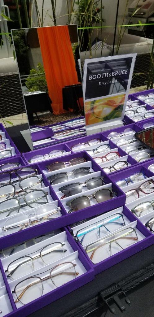 More display boxes of colorful frames at Raise Your Glasses 2019 Event