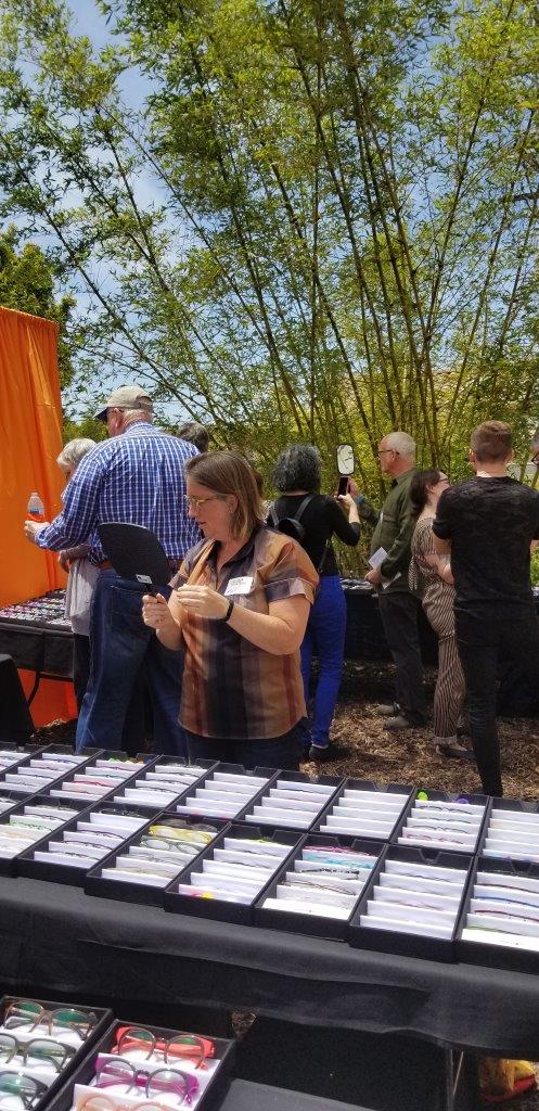 People shopping the framelines at Raise Your Glasses 2019 Event
