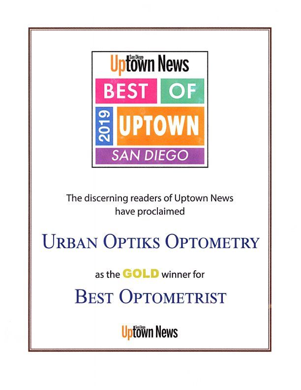 2019 Best of Uptown News Award for Best Optometrist