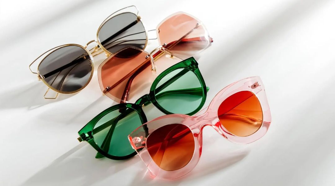 4 glasses with colorful lens tints