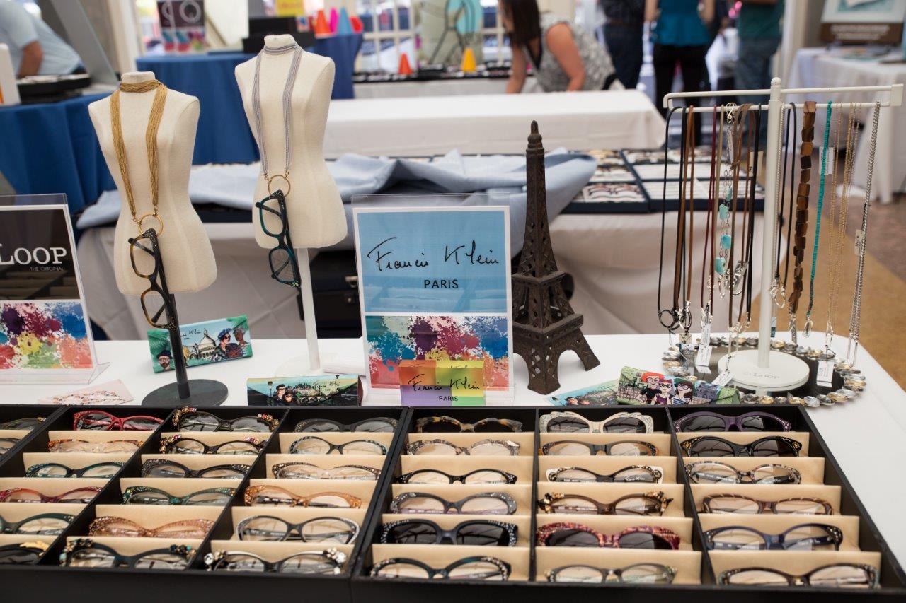 Francis Klein Paris eyewear tabletop display at 2018 Raise Your Glasses