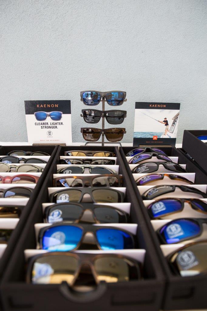 Display boxes of sunglass frames at Raise Your Glasses 2018 Event