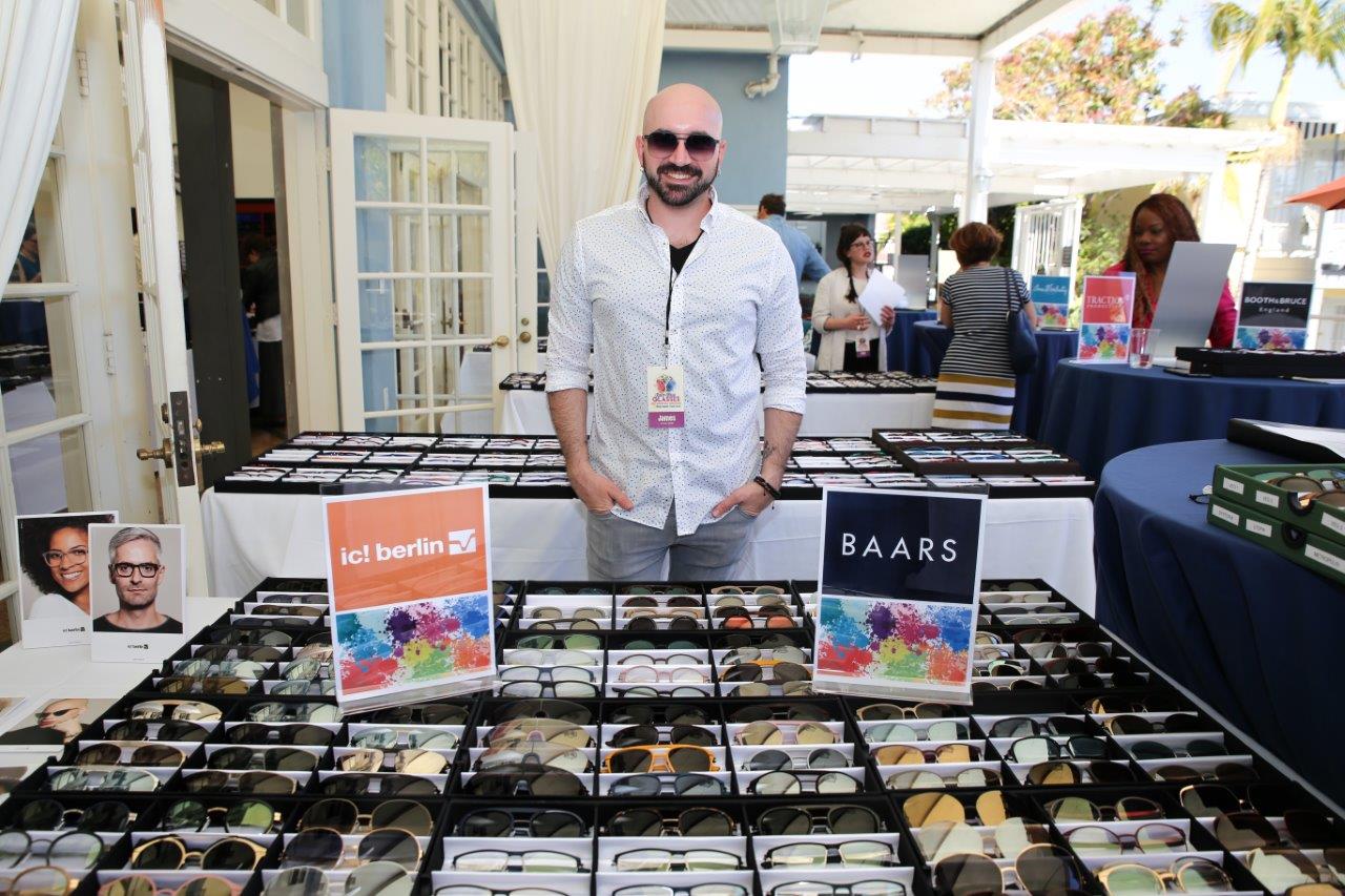 Vendor at ic berlin frameline display at outdoor table at Raise Your Glasses 2018 Event